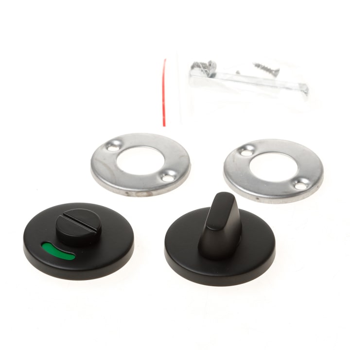 Formani toilet- en badkamerrozet, 6mm dik, mat zwart, LBWC50, incl.8mm stift