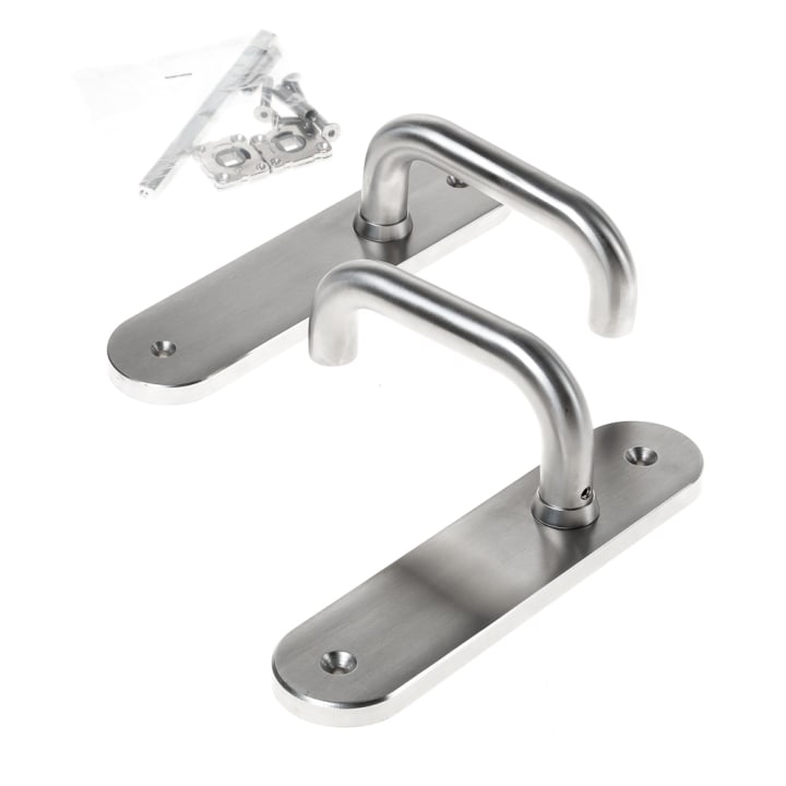 Krukgarnituur roestvaststaal massief d-model afgerond blind