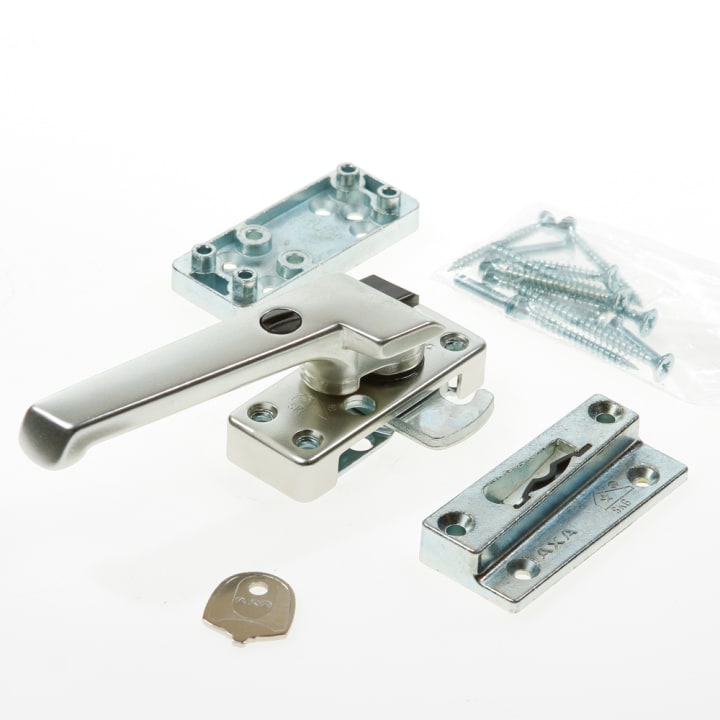 Axa Raamsluiting met nok met drukknop afsluitbaar links opbouw F2 3320-61-92/E