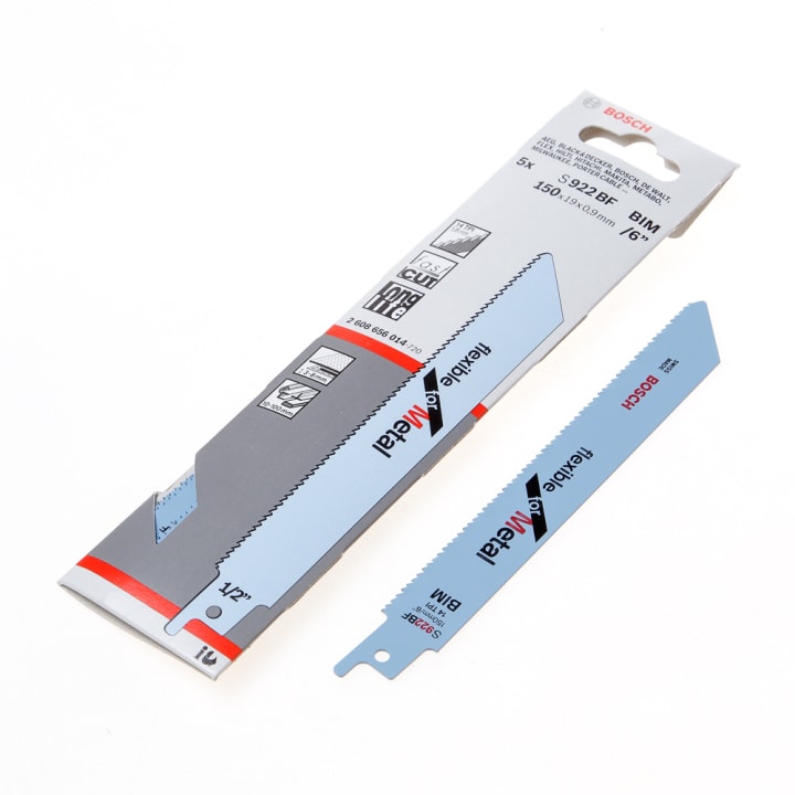 Reciprozaagblad metaal kort S 922 BF 150mm blister van 5 bladen