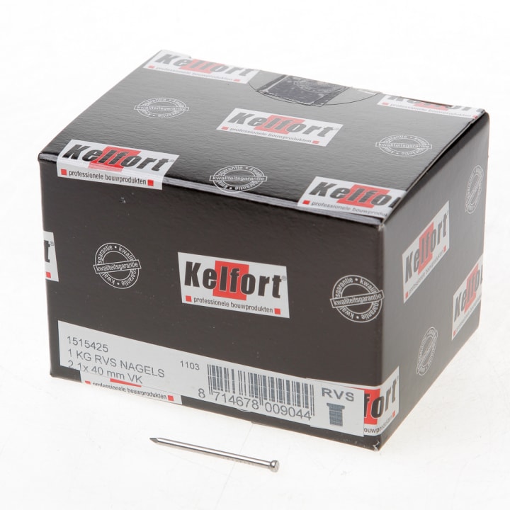Draadnagel verloren kop RVS 2.1 x 40mm 1kg