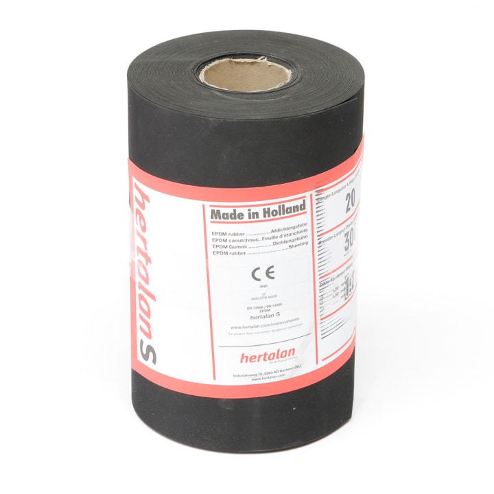 Hertalen Epdm folie zwart 1.2 x 300mm x 20 meter