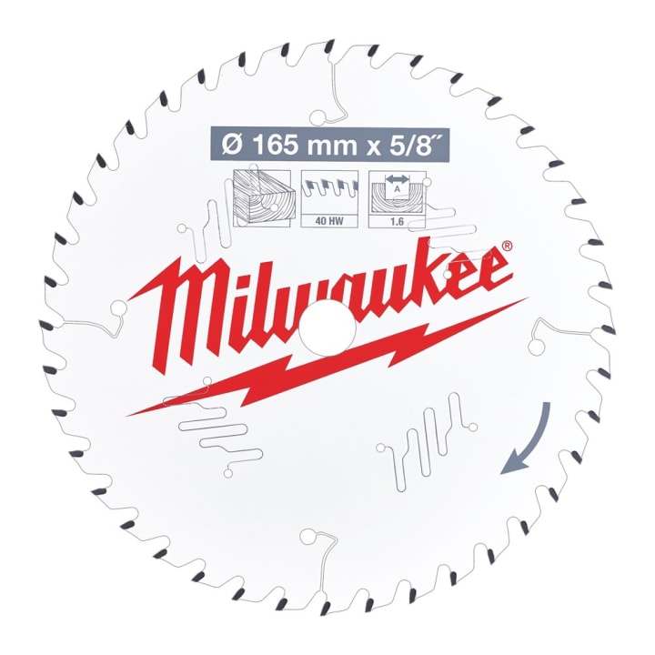Milwaukee cirkelzaagblad hout 165mm z=40