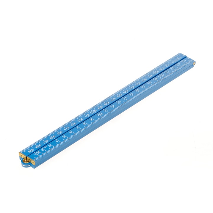 Duimstok met kop plastic blauw 1meter