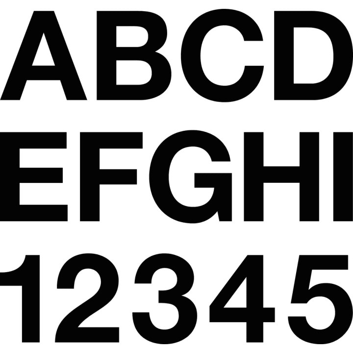 Plakletter/Plakcijfer zwart 70 mm (zie productomschrijving!)