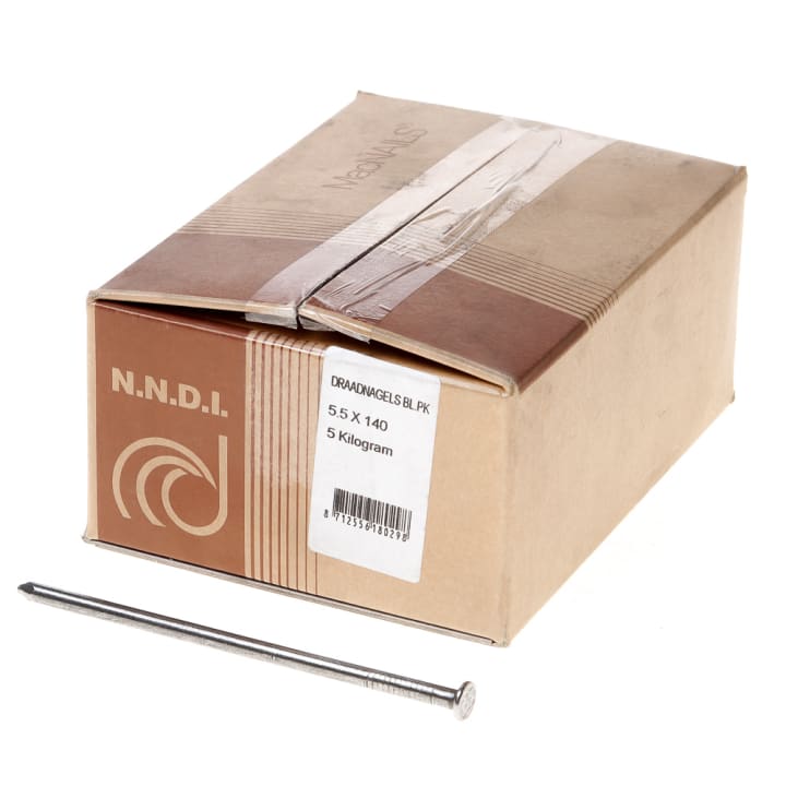 Draadnagel plat geruite kop blank 5.5 x 140mm