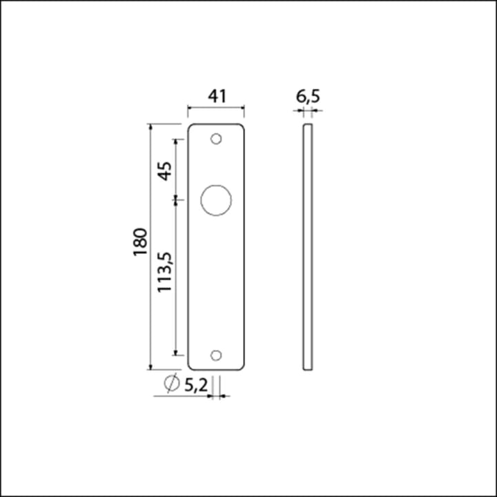 Ami kortschild 180/41 rh blind zwart