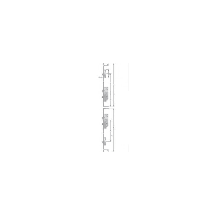 KFV meerpuntsluiting boerendeur AS2502 W20 PC 72mm doornmaat 55mm
