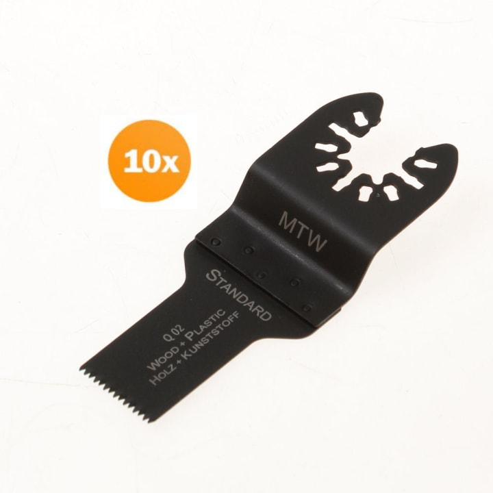 Zaagblad standaard HCS 40x20mm voor hout, type Q02, met universele aansluiting, set van 10 stuks