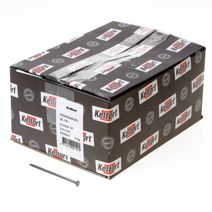 Draadnagel plat geruite kop blank 3.0 x 65mm 5kg