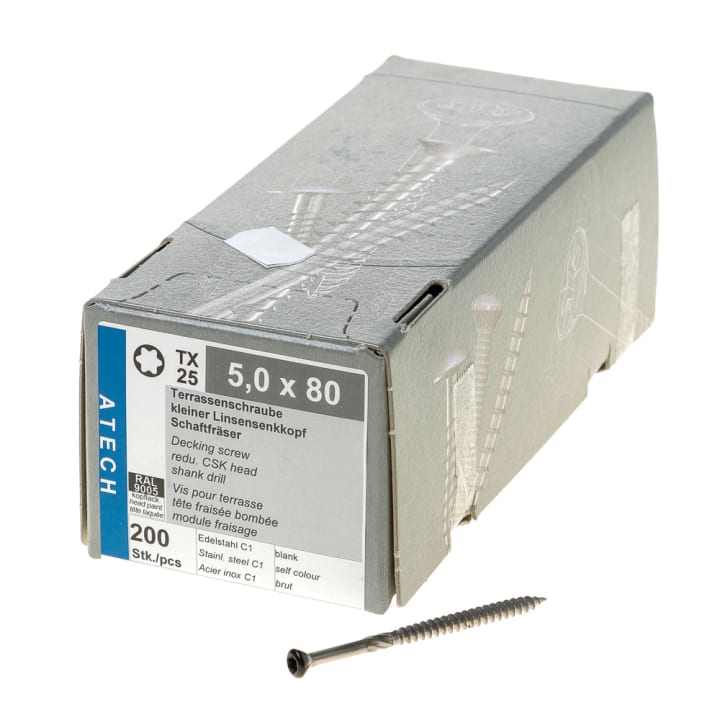 Reisser Potdekselschroef zwart RAL9005 5x80mm tx25