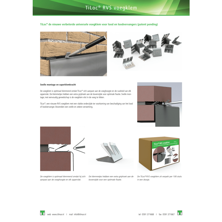 Voegklem Tiloc rvs model S (50 stuks)