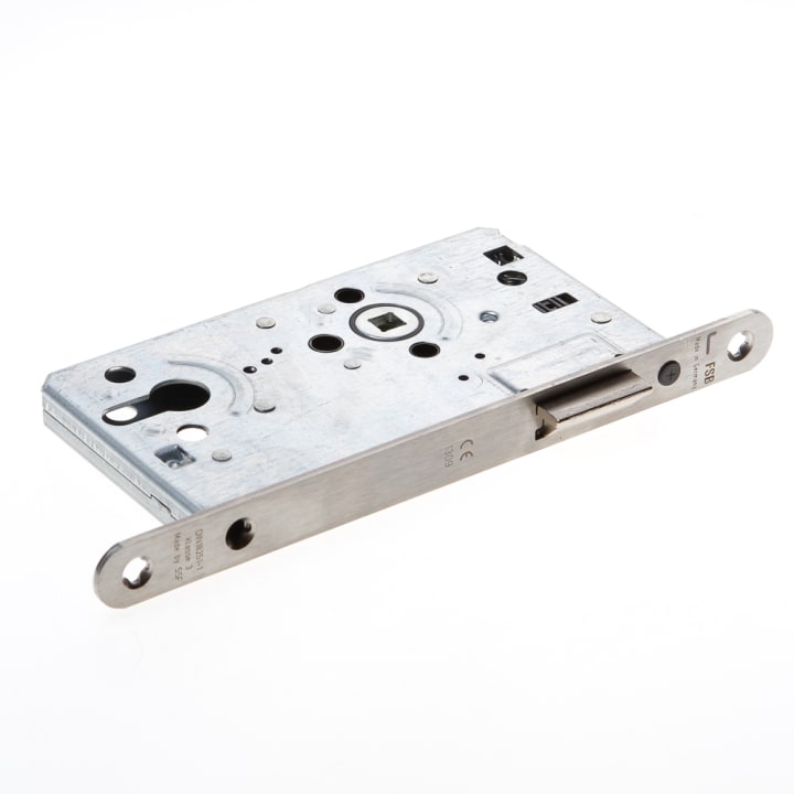 FSB Centraalslot roestvaststaal PC72mm voorplaat afgerond 20mm