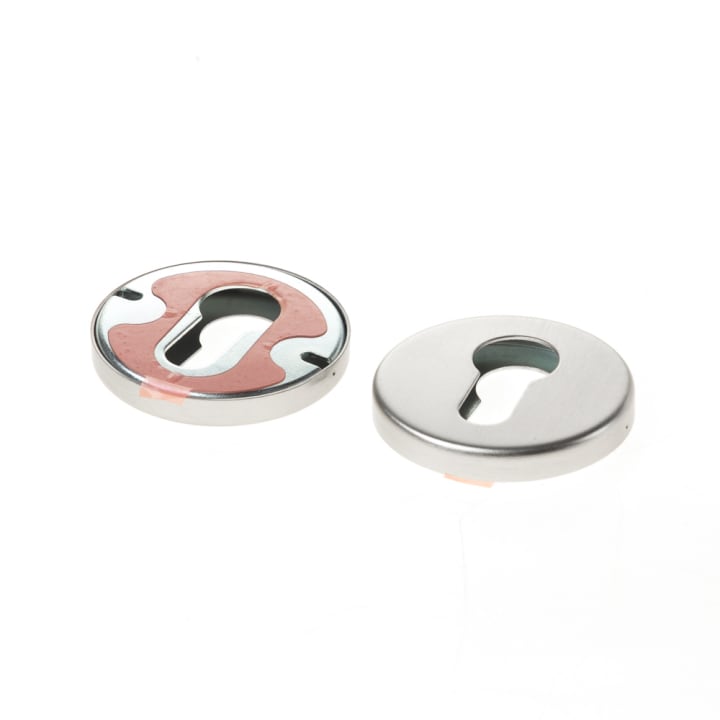 Cilinderrozet aluminium kleur F1, met zelfplakkende Easy Click montage