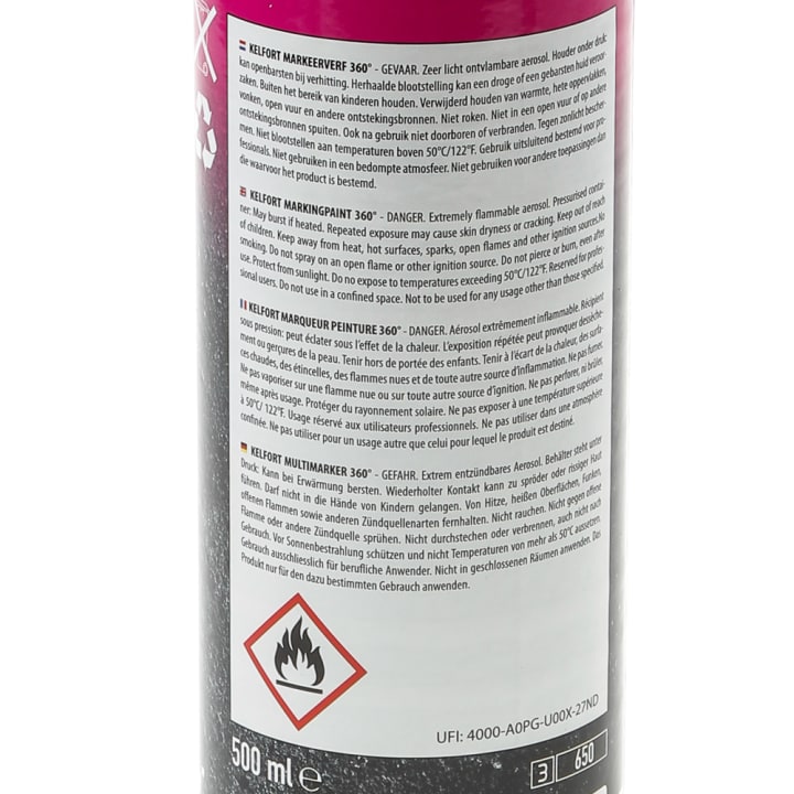 Markeerverf spuitbus fluor roze 500ml