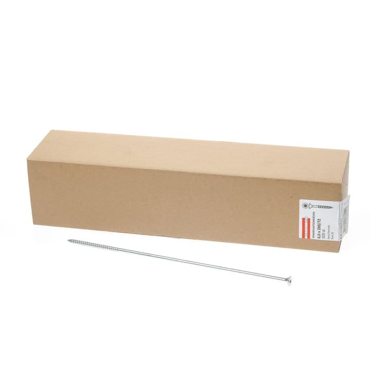 Spaanplaatschroef verzinkt platkop tx-25 6.0X280/72 deeldraad (100)