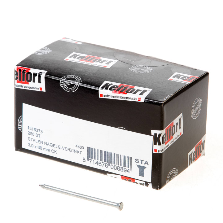 Buigzame stalen nagel 60 x 3.0mm