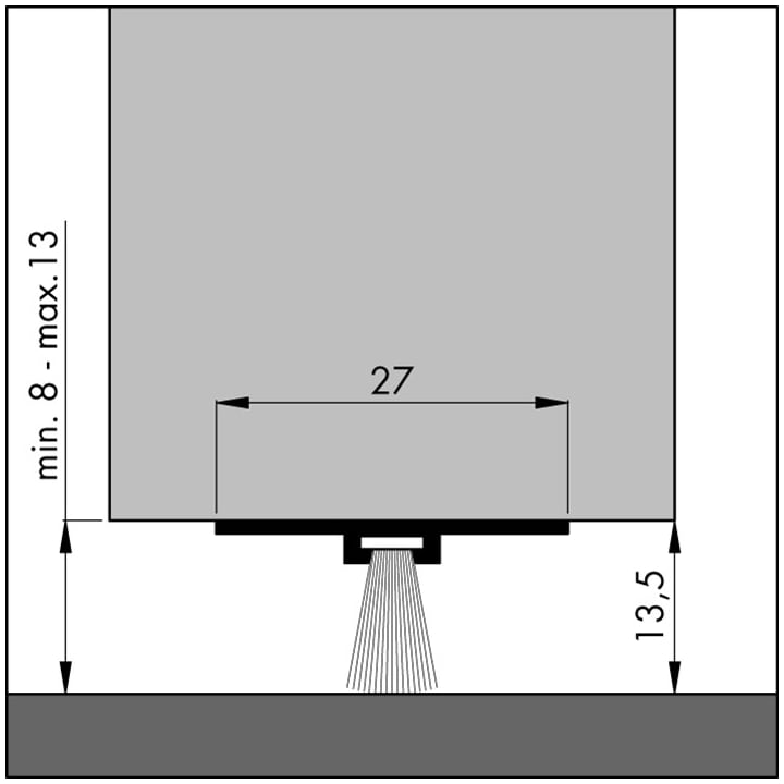 Ellen Dorpelstrip onzichtbaar aluminium dbs 300 cm