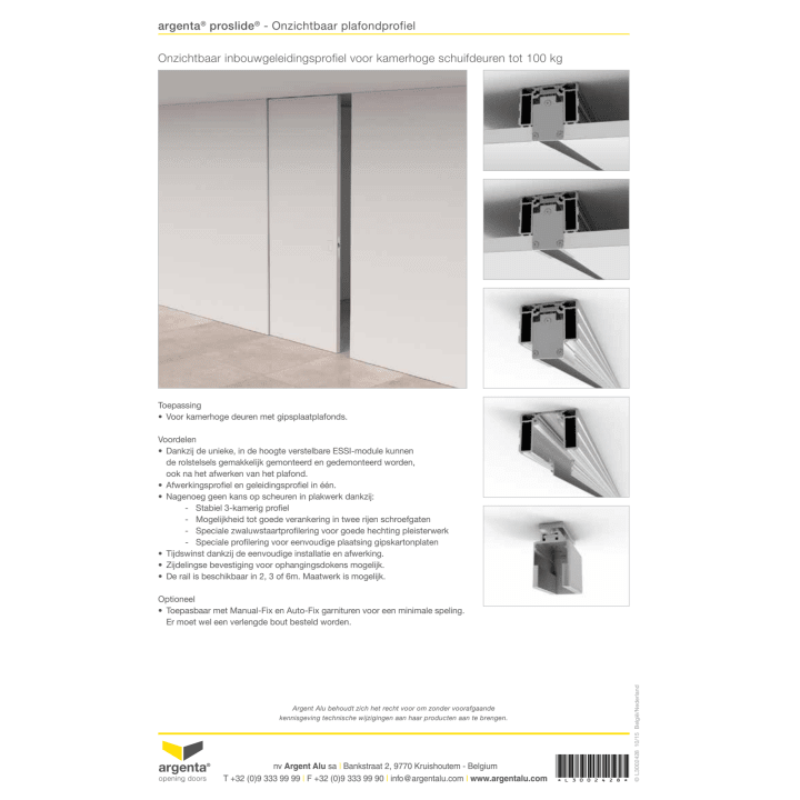 Proslide onzichtbaar inbouwprofiel 2 meter inclusief 1x essi-module