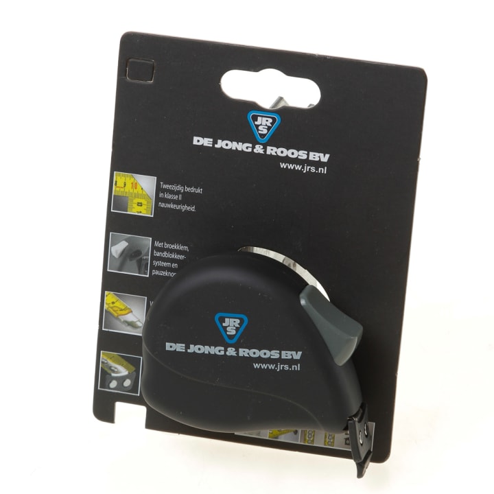 Rolbandmaat 3m x 16mm, voorzien van rubberen haak met magneten, CE II nauwkeurigheid, lint voorzien van nylon deklaag voor perfecte bescherming