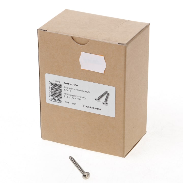 RAIS 4040B Anti-inbraakschroef 4.0 x 40mm RVS 0112.420.4040