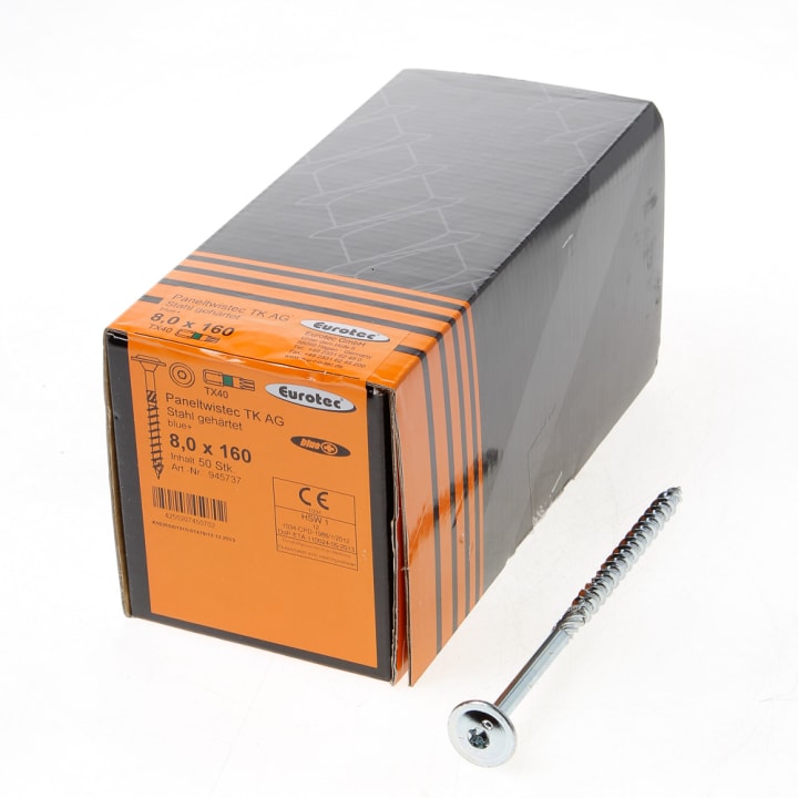 Eurotec Tellerkopschroef verzinkt Torx 40 8 x 160mm