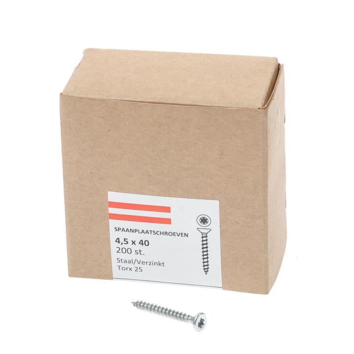 Spaanplaatschroef verzinkt platkop tx-25 4.5X40 voldraad (200)