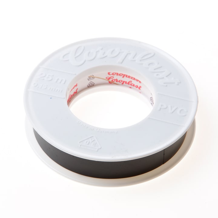 Coroplast 302 tape zwart 19mm x 25 meter