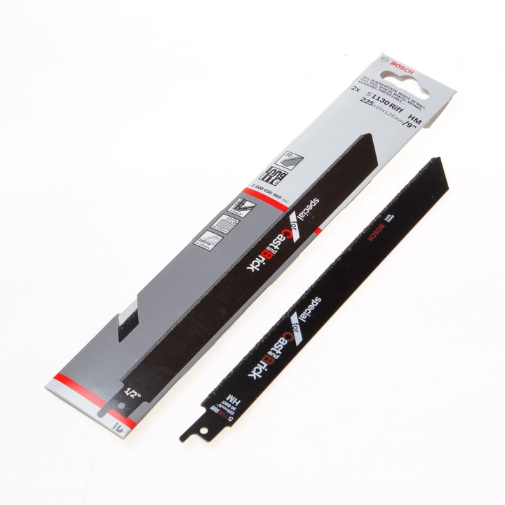 Reciprozaagblad hardmetaal S 1130 RIF 225mm blister van 1 zaagje