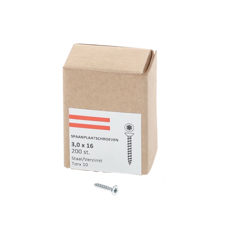 Spaanplaatschroef verzinkt platkop tx-10 3.0X16 voldraad (200)