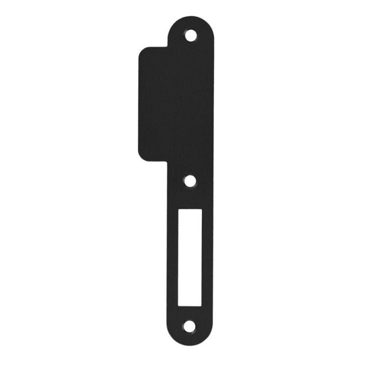 Sluitplaat 24mm kastslot korte lip 39mm zwart