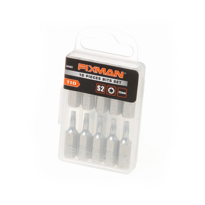 Fixman Bitset 1/4" tx10 x 25mm blister van 10 bits