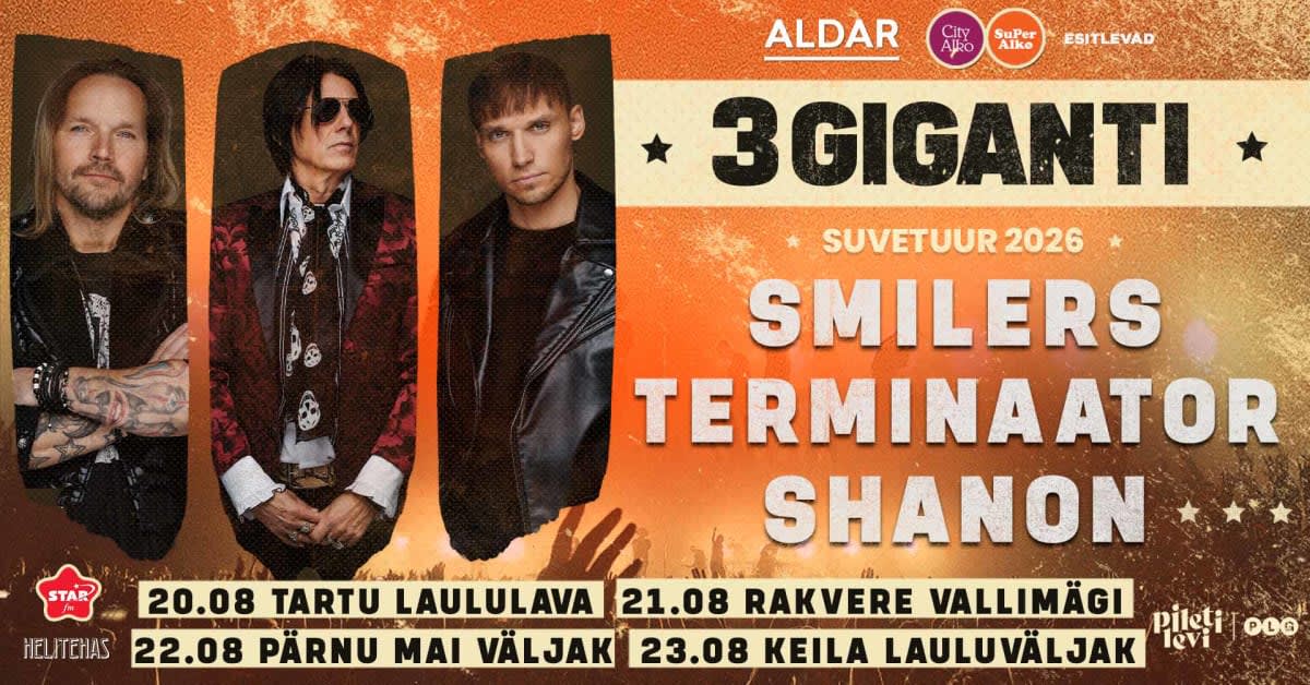 3 GIGANTI TUUR 2026 – TERMINAATOR-SMILERS-SHANON
