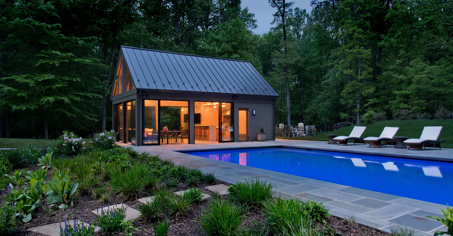 Contemporary pool house