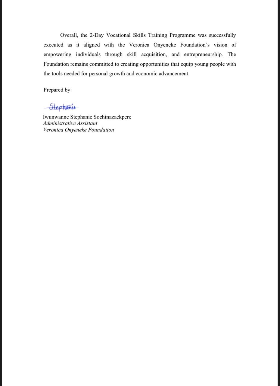 Official Training Report — Page 2