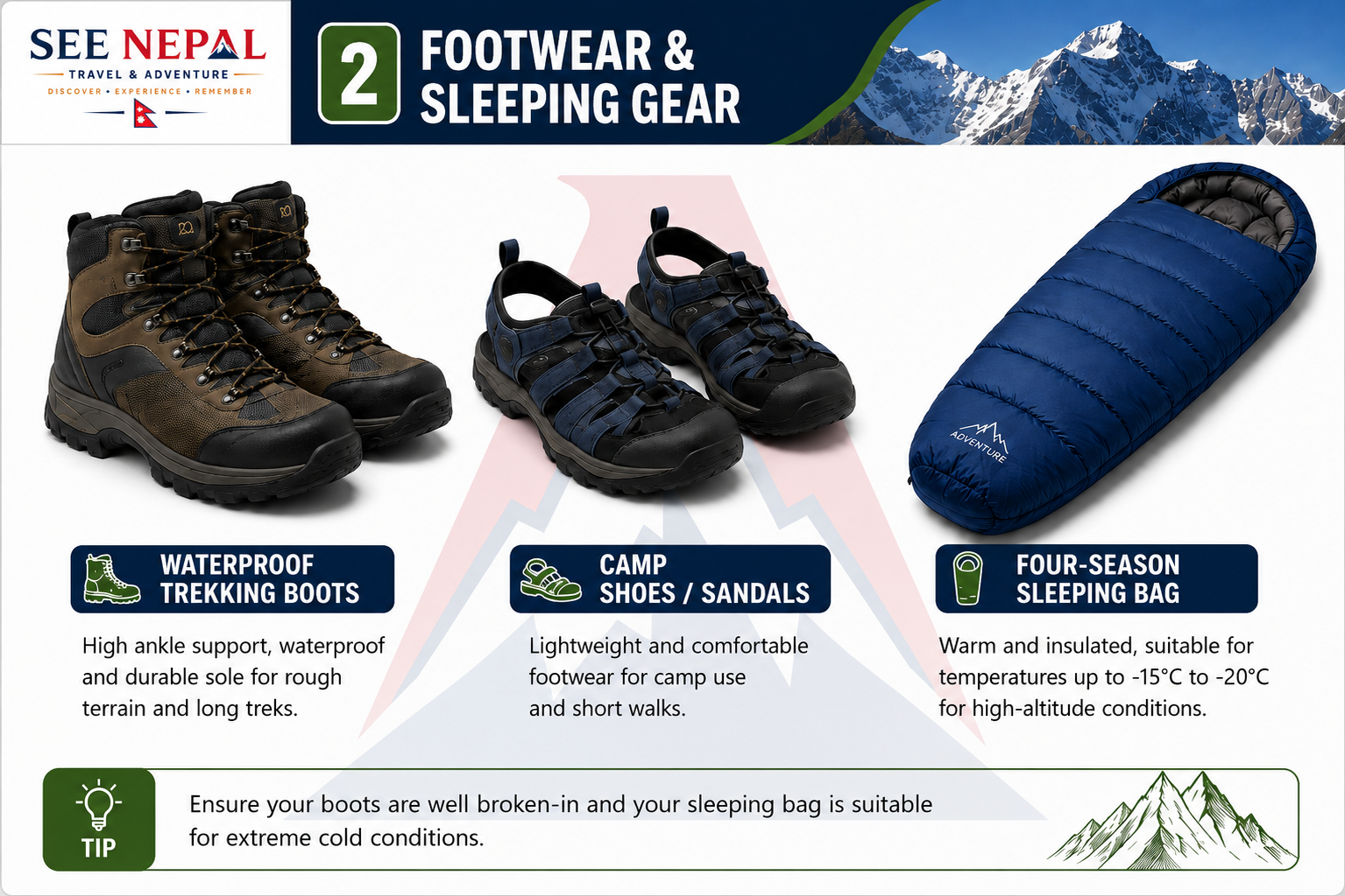 Footwear & Sleeping Gear