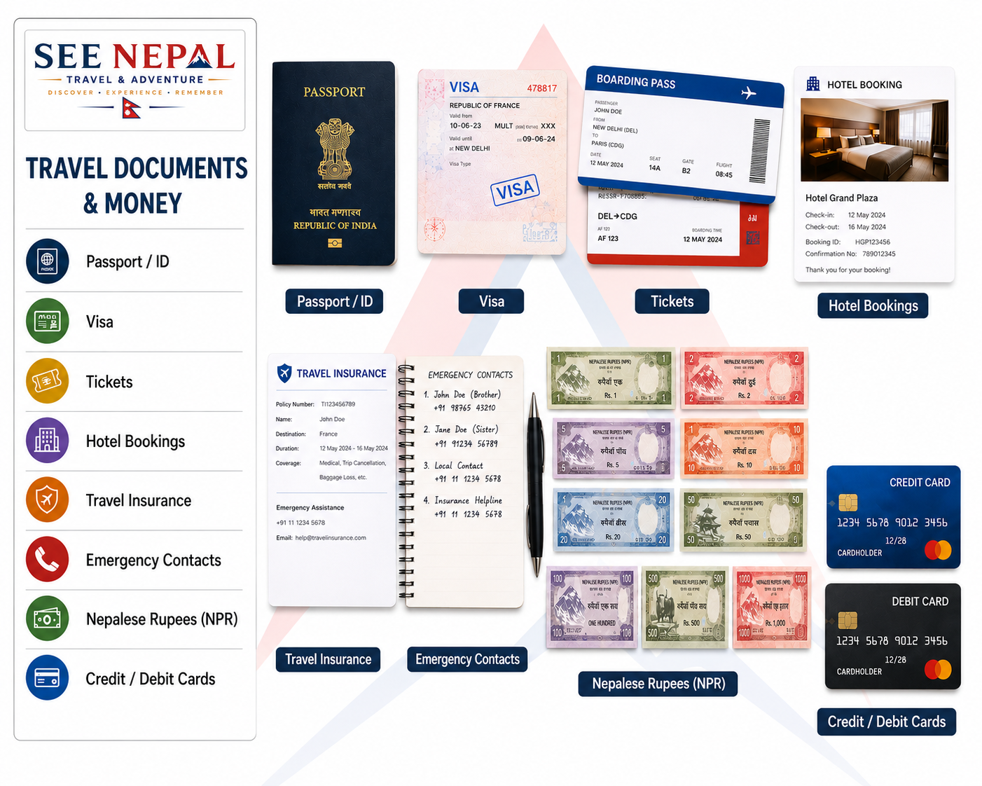 Travel Documents & Money