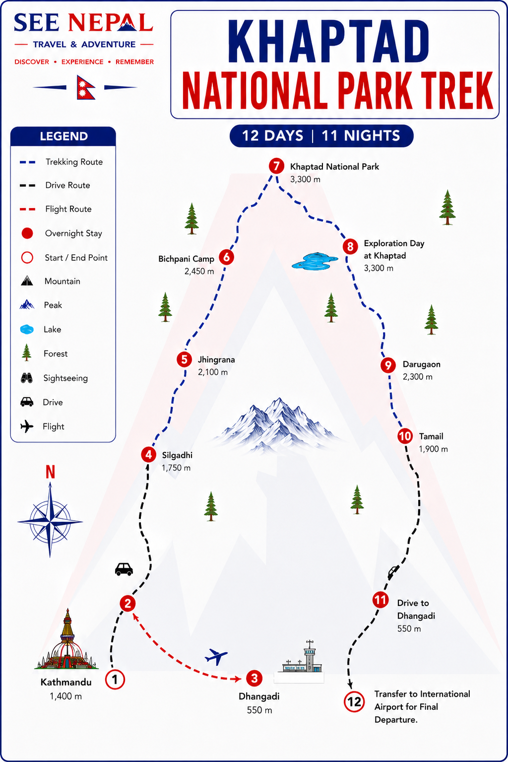 Khaptad National Park Trek Trekking Map