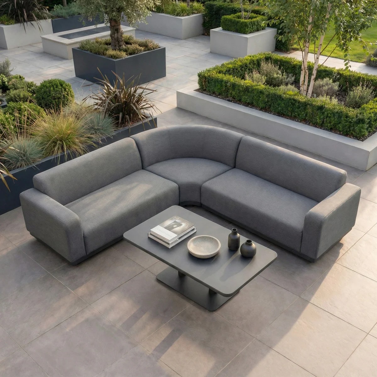 Conjunto de Sofá Esquinero Curvo de Tela para Exterior Luna view 2