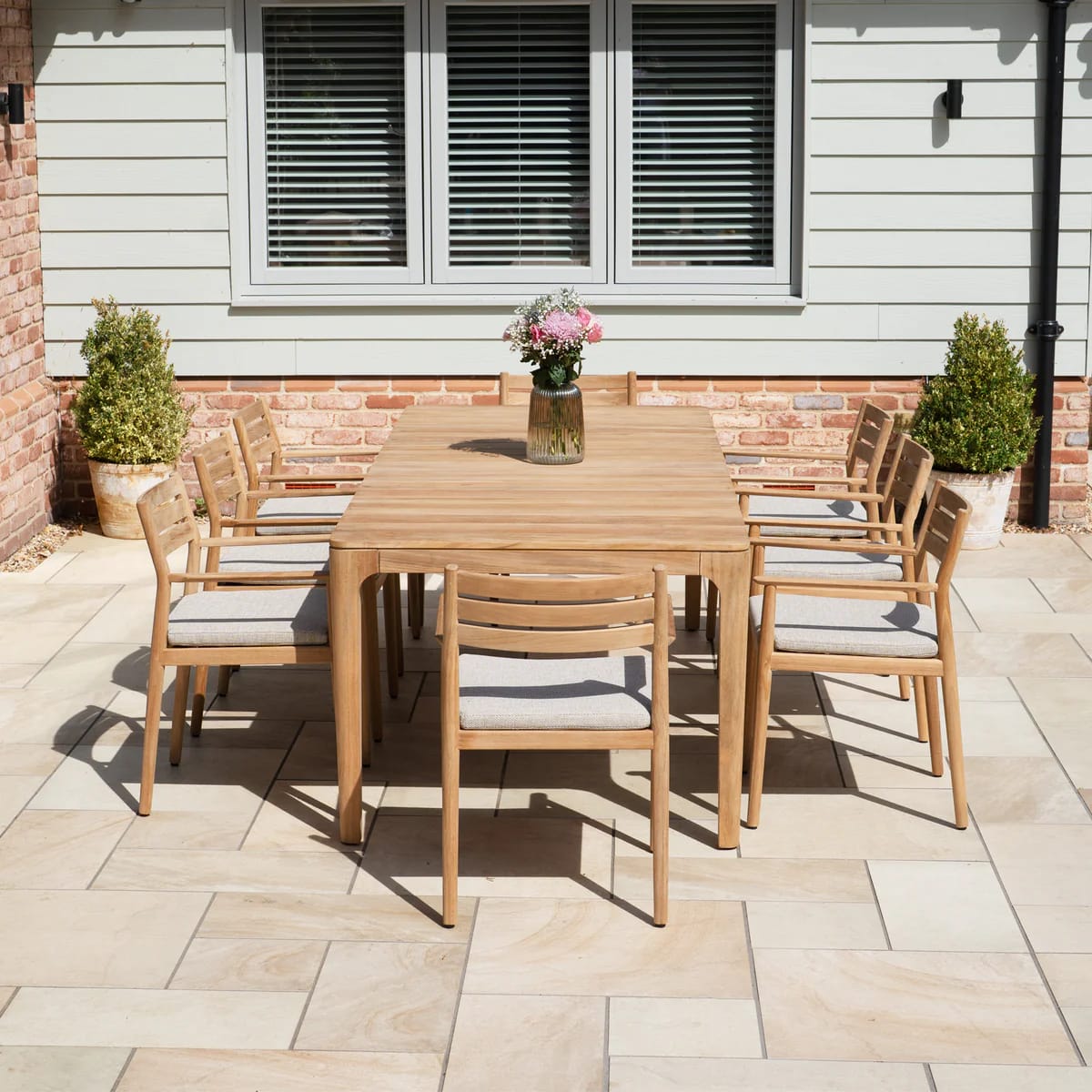 Conjunto de comedor Siena para 8 personas con mesa de teca view 2