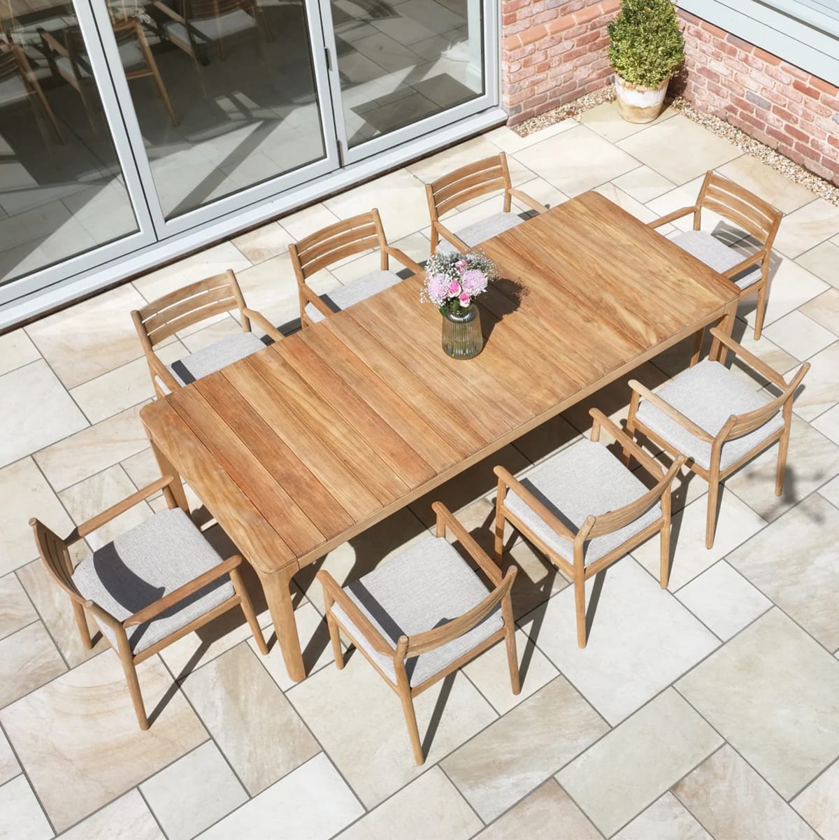 Conjunto de comedor Siena para 8 personas con mesa de teca view 4