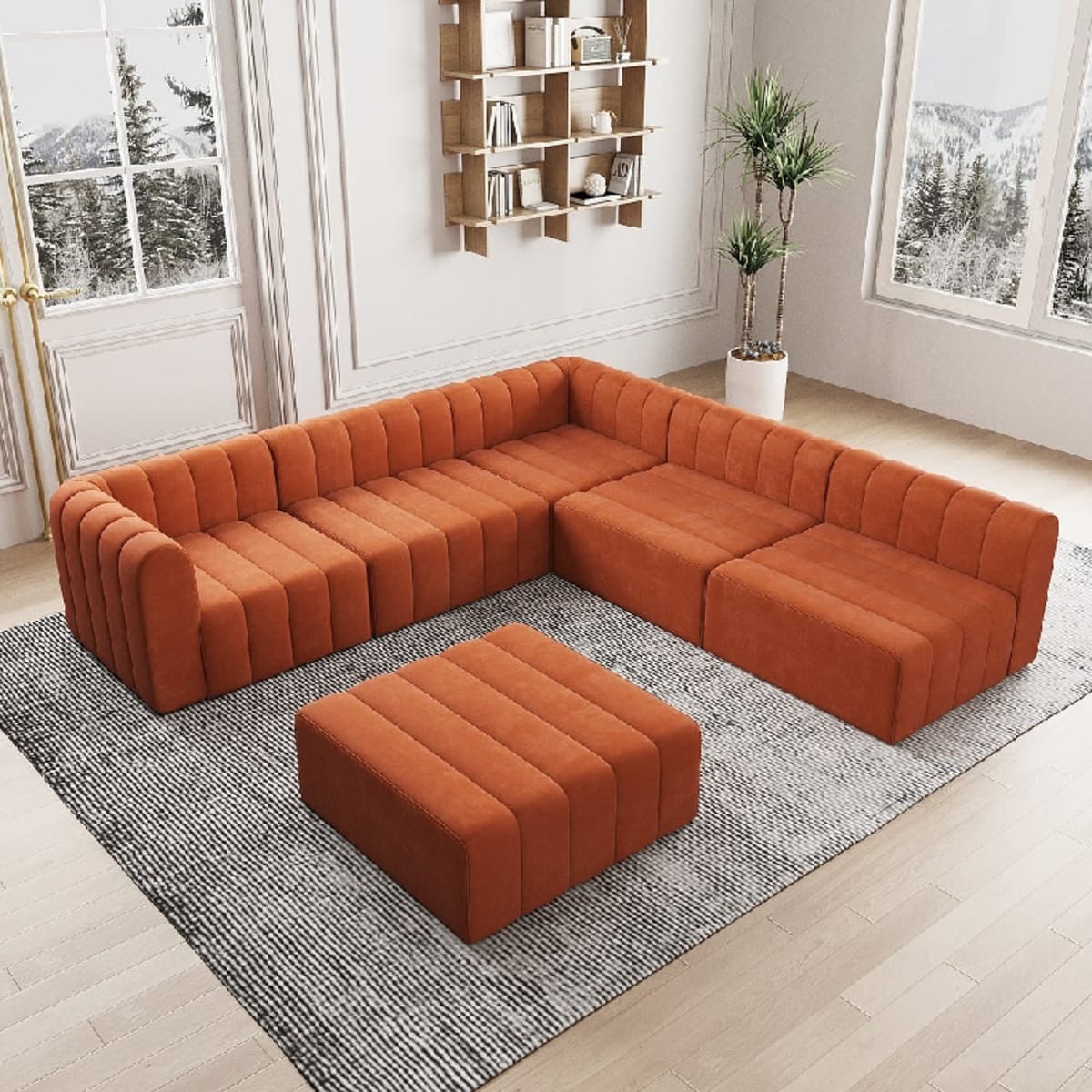 Sofá seccional modular convertible view 6