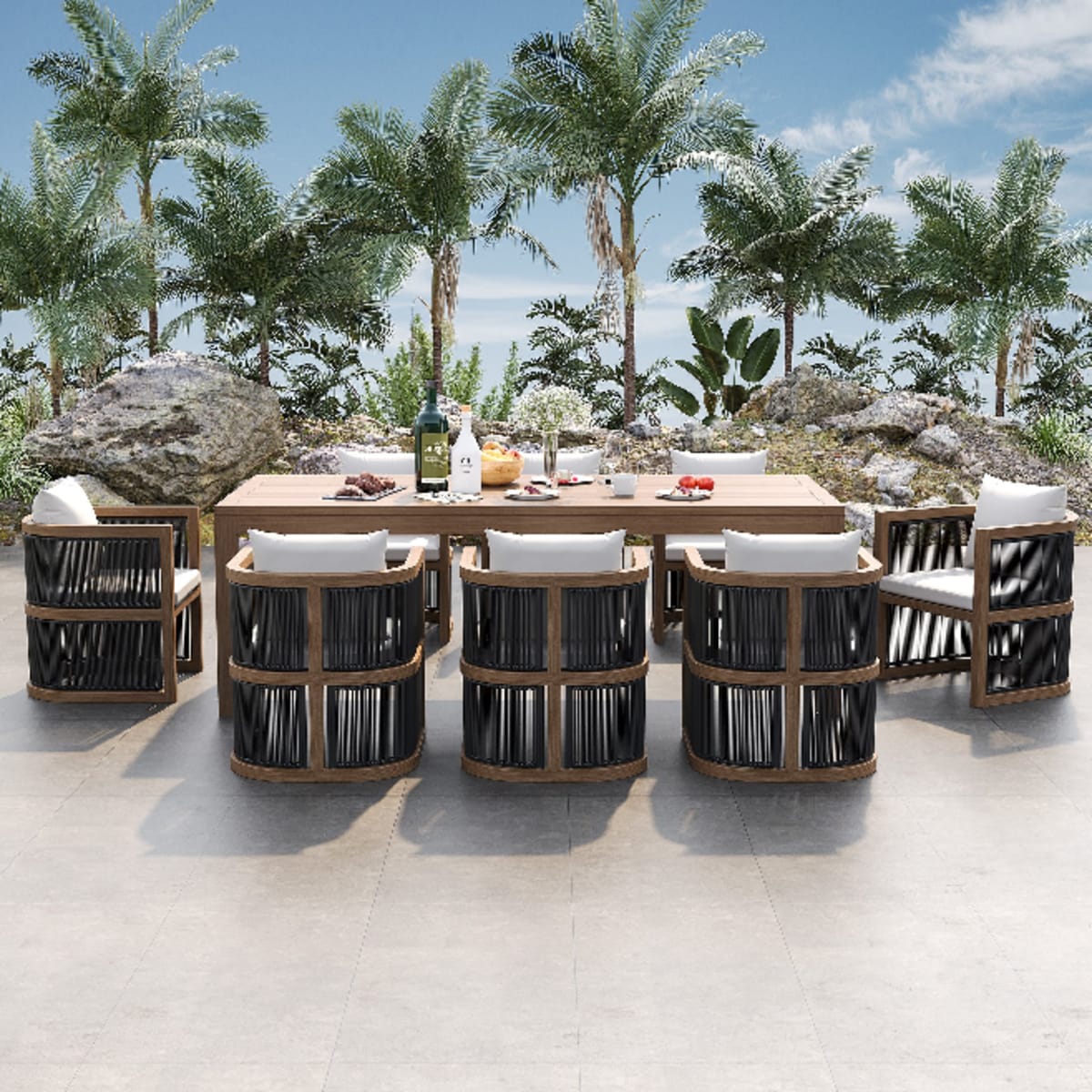 Conjunto de comedor de exterior de 9 piezas view 2