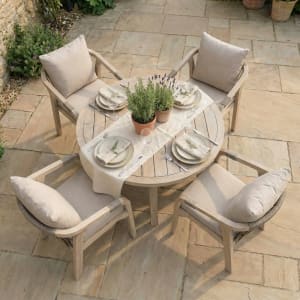 Conjunto de comedor redondo Quay 4 plazas thumbnail 3