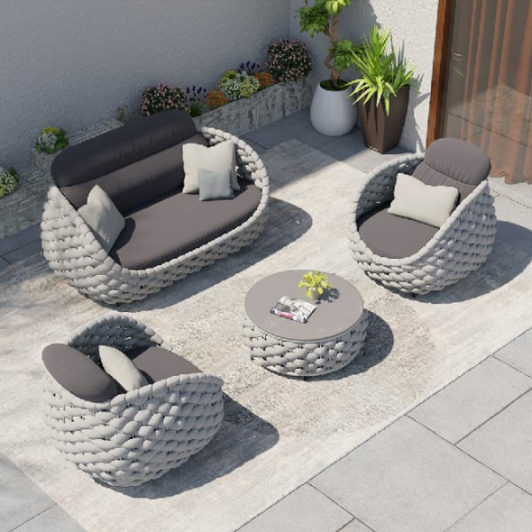 Conjunto de sofás de jardín Cocaro de 4 piezas 