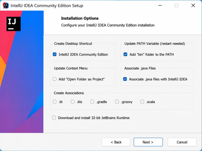 IntelliJ IDEA Windows installer setup screen