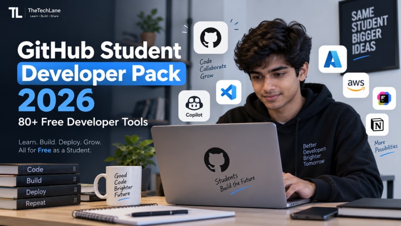 The GitHub Student Developer Pack gives verified students access to GitHub benefits and offers from GitHub partners. The current Pack includes tools for coding, AI, cloud computing, learning, testing, domains, productivity, and more.