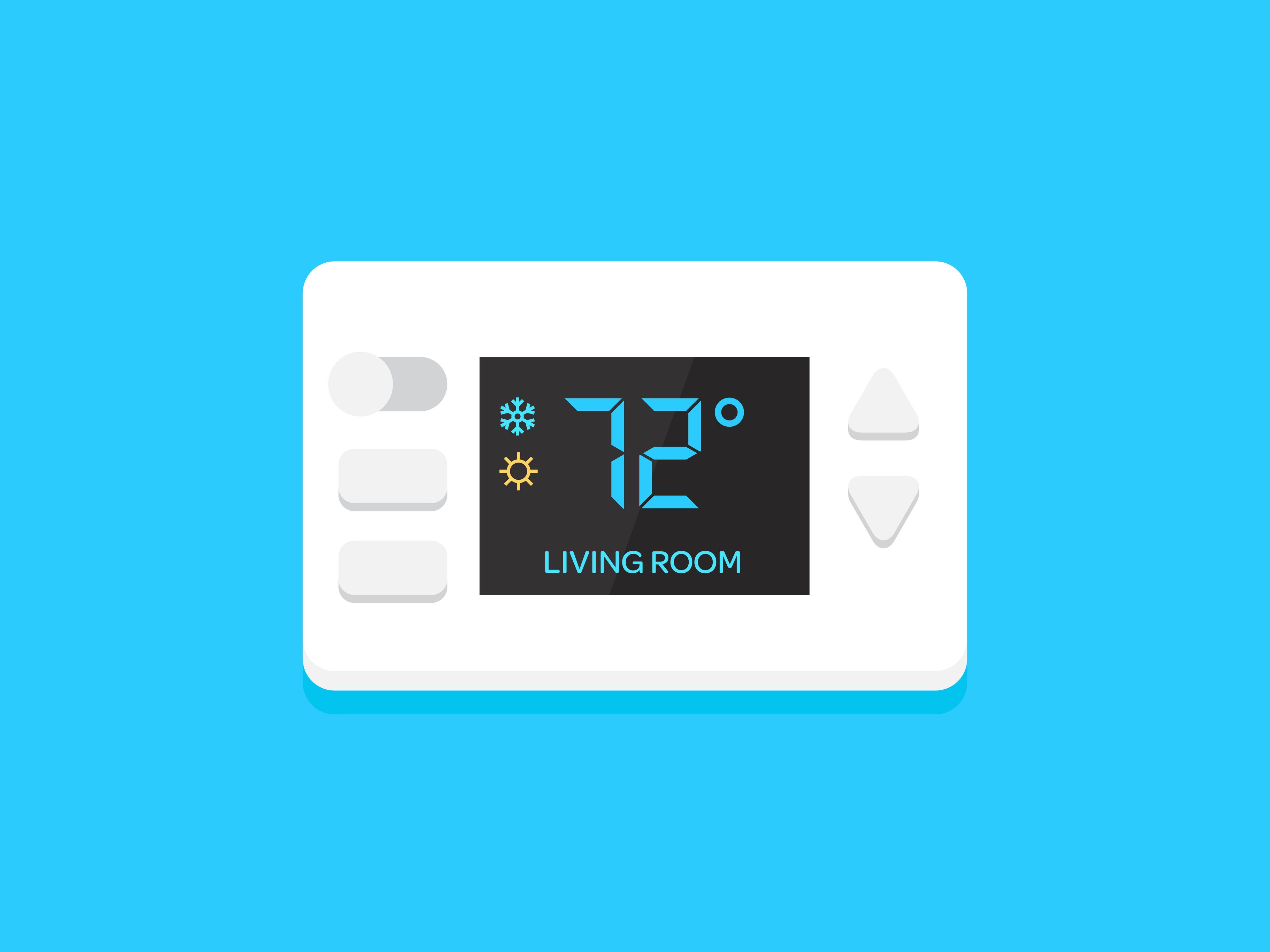 Image of a thermostat temperature for a living room.
