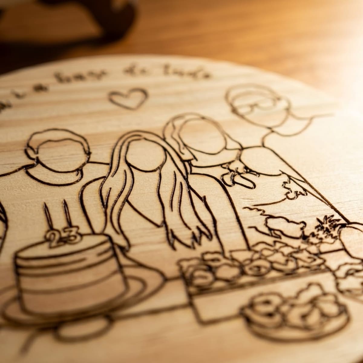 Foto 3 de Plaquinha redonda em line art