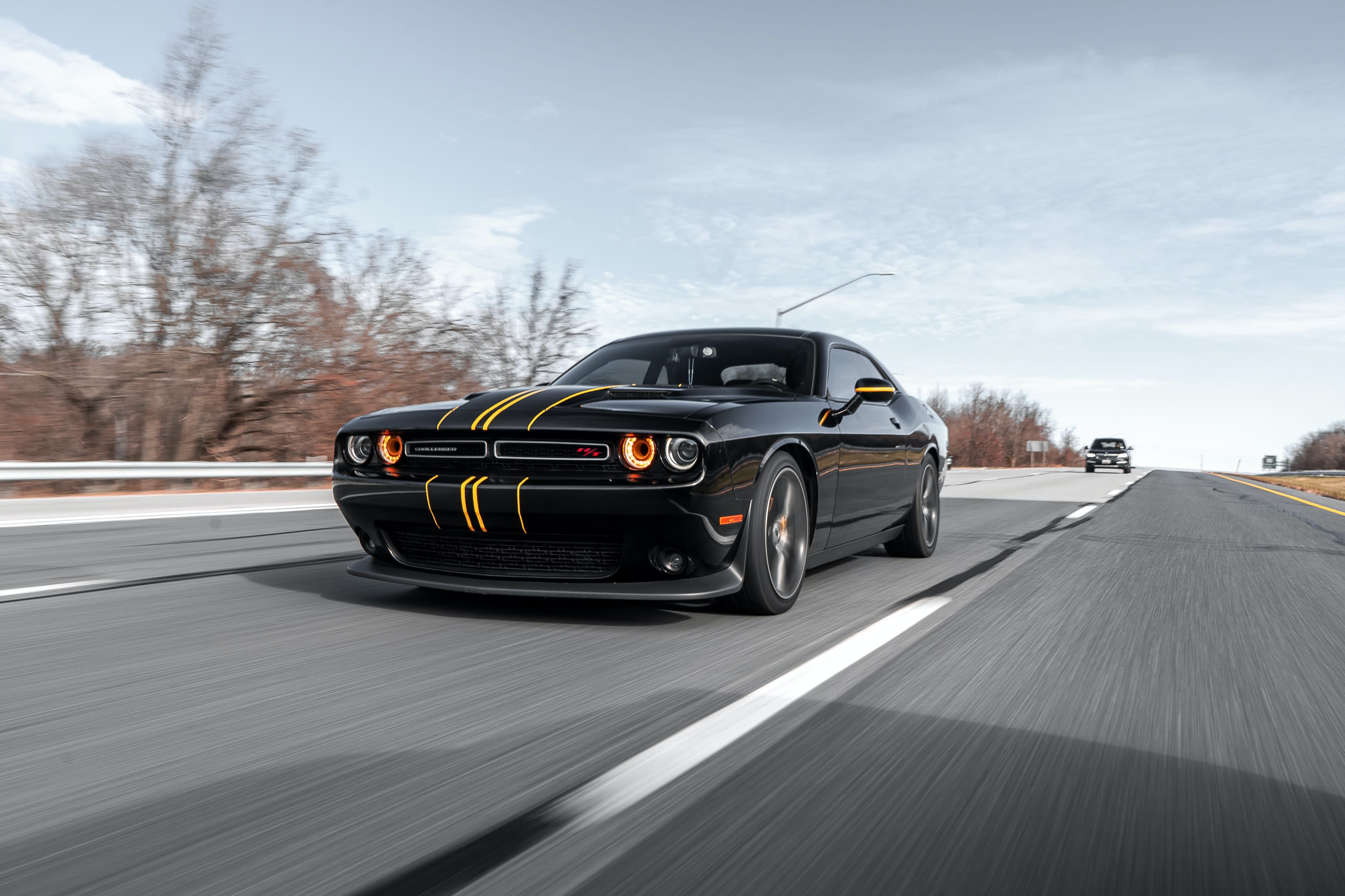 dodge challenger on road